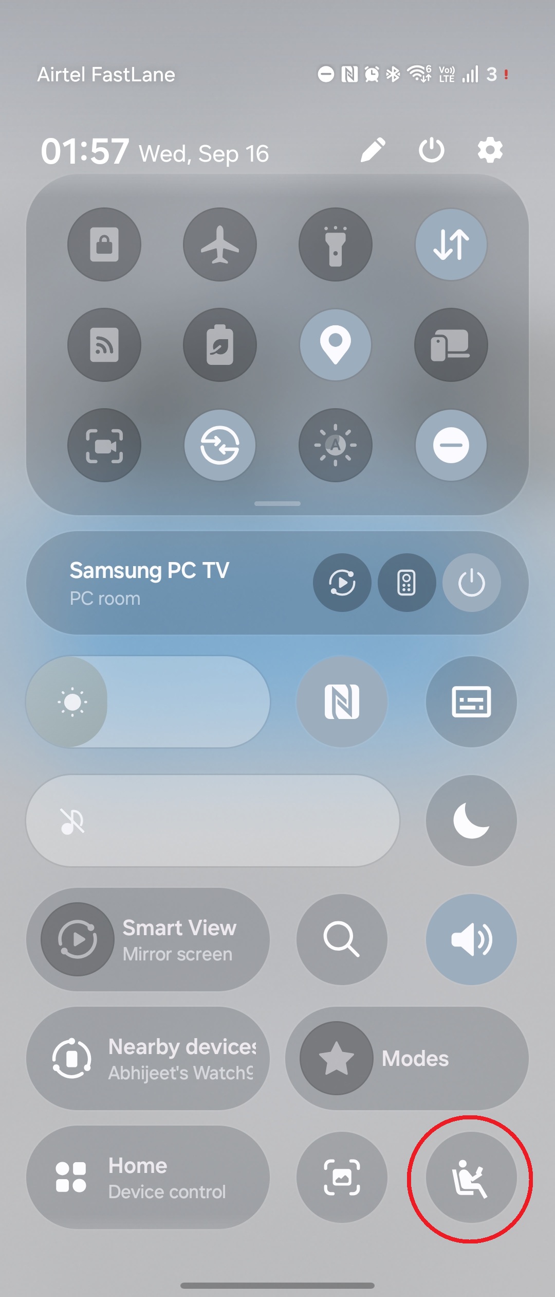 Motion Assist quick panel toggle on Galaxy phones