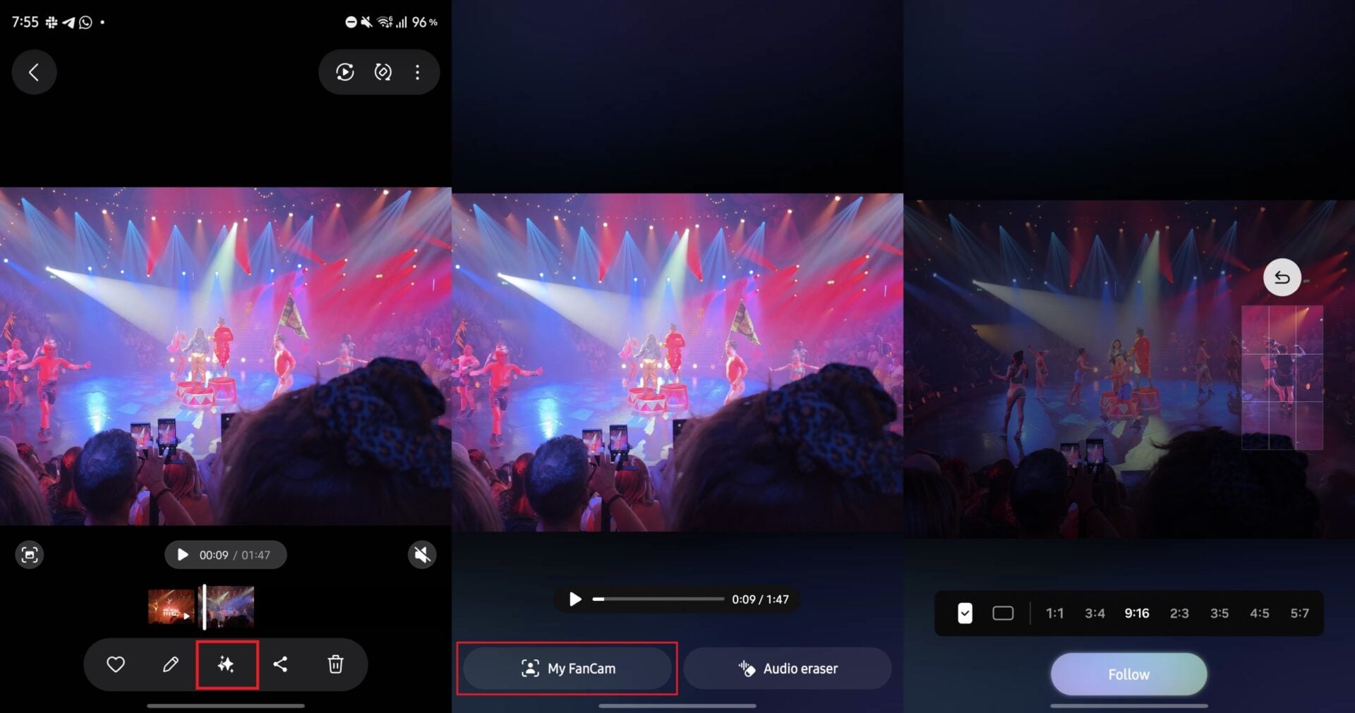 Creating My FanCam videos on a Galaxy phone