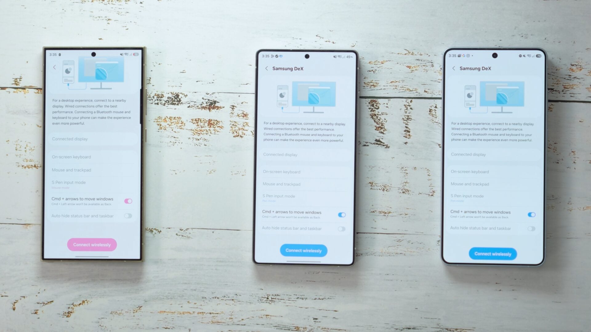 Samsung DeX menu in One UI 9