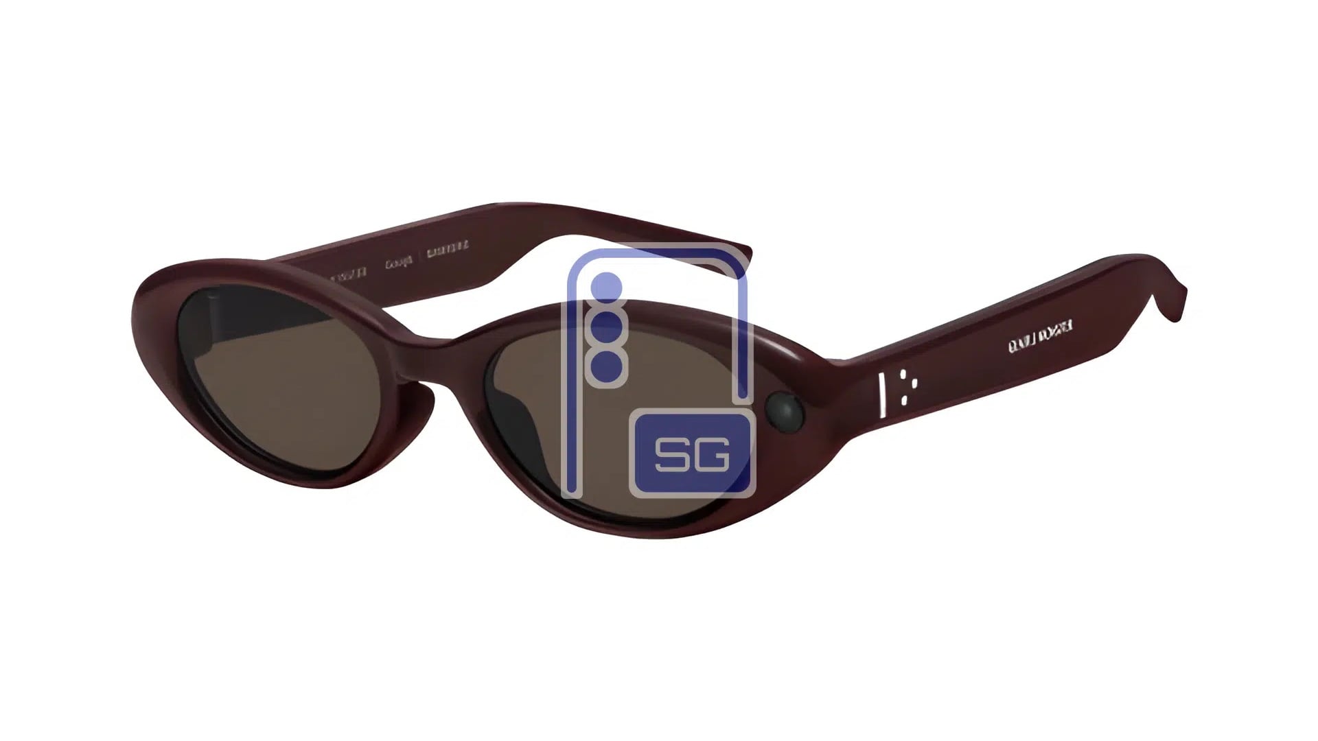 Samsung Gentle Monster Intelligent Eyewear Oval Burgundy Frame Brown Lenses