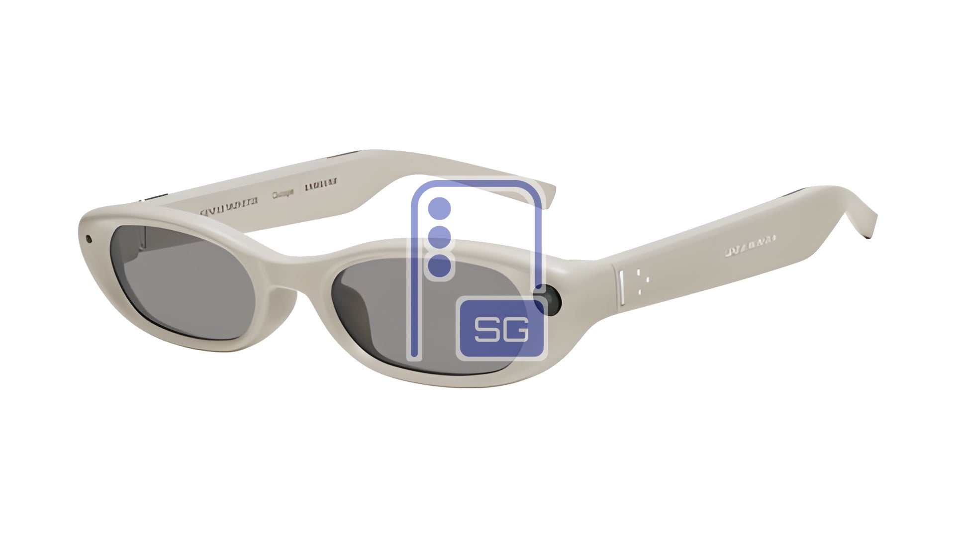 Samsung Gentle Monster Intelligent Eyewear Oval Cream Frame Grey Lenses