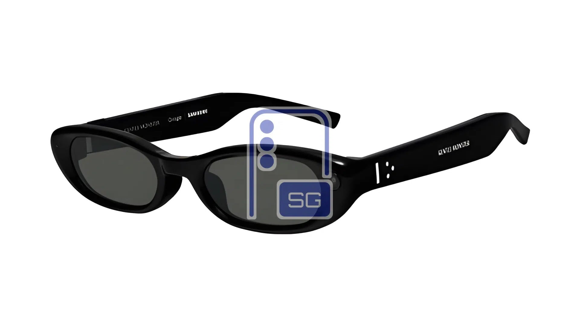 Samsung Gentle Monster Intelligent Eyewear Slim Oval Black Frame Grey Lenses