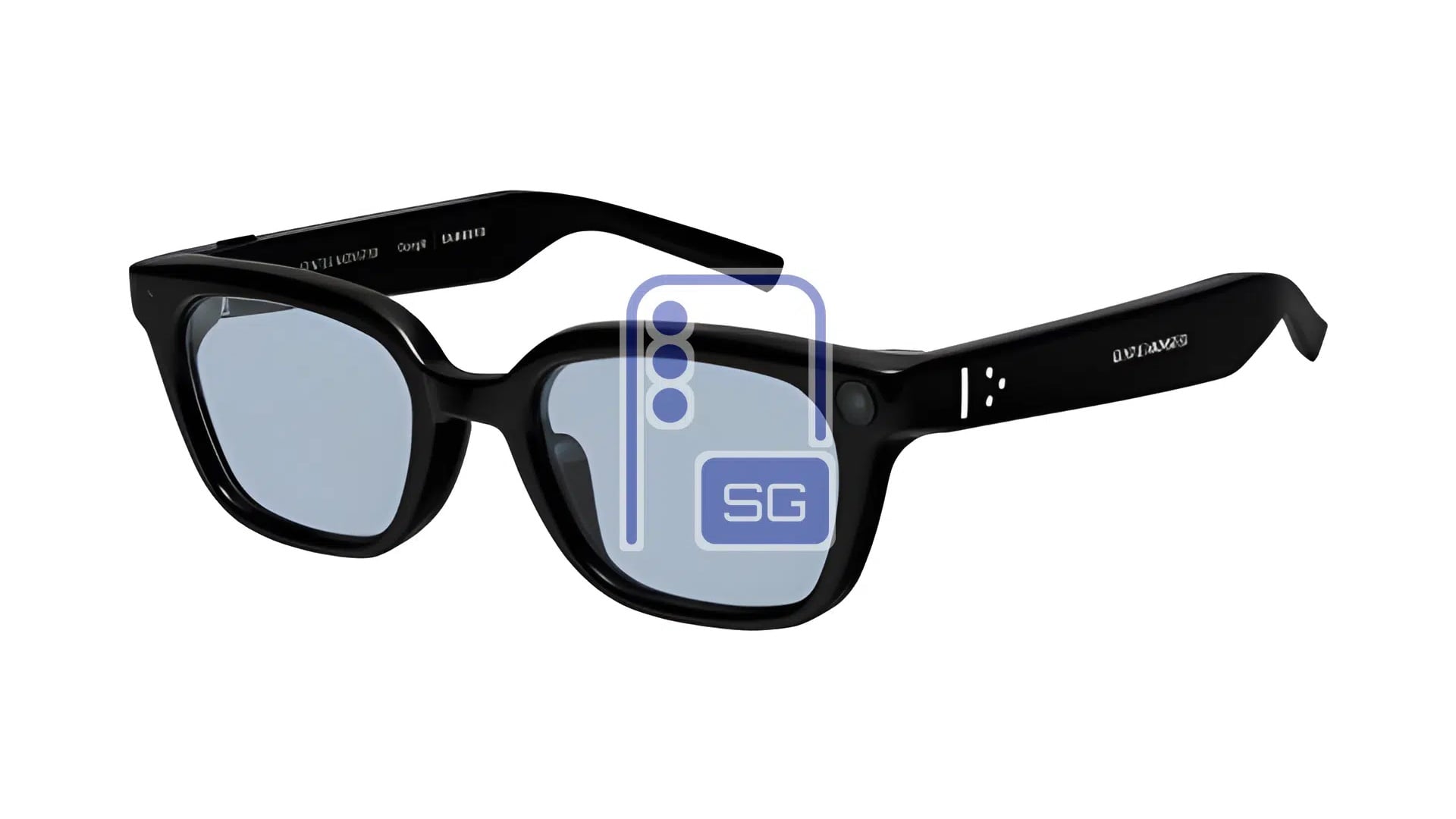 Samsung Gentle Monster Intelligent Eyewear Square Black Frame Light Blue Lenses