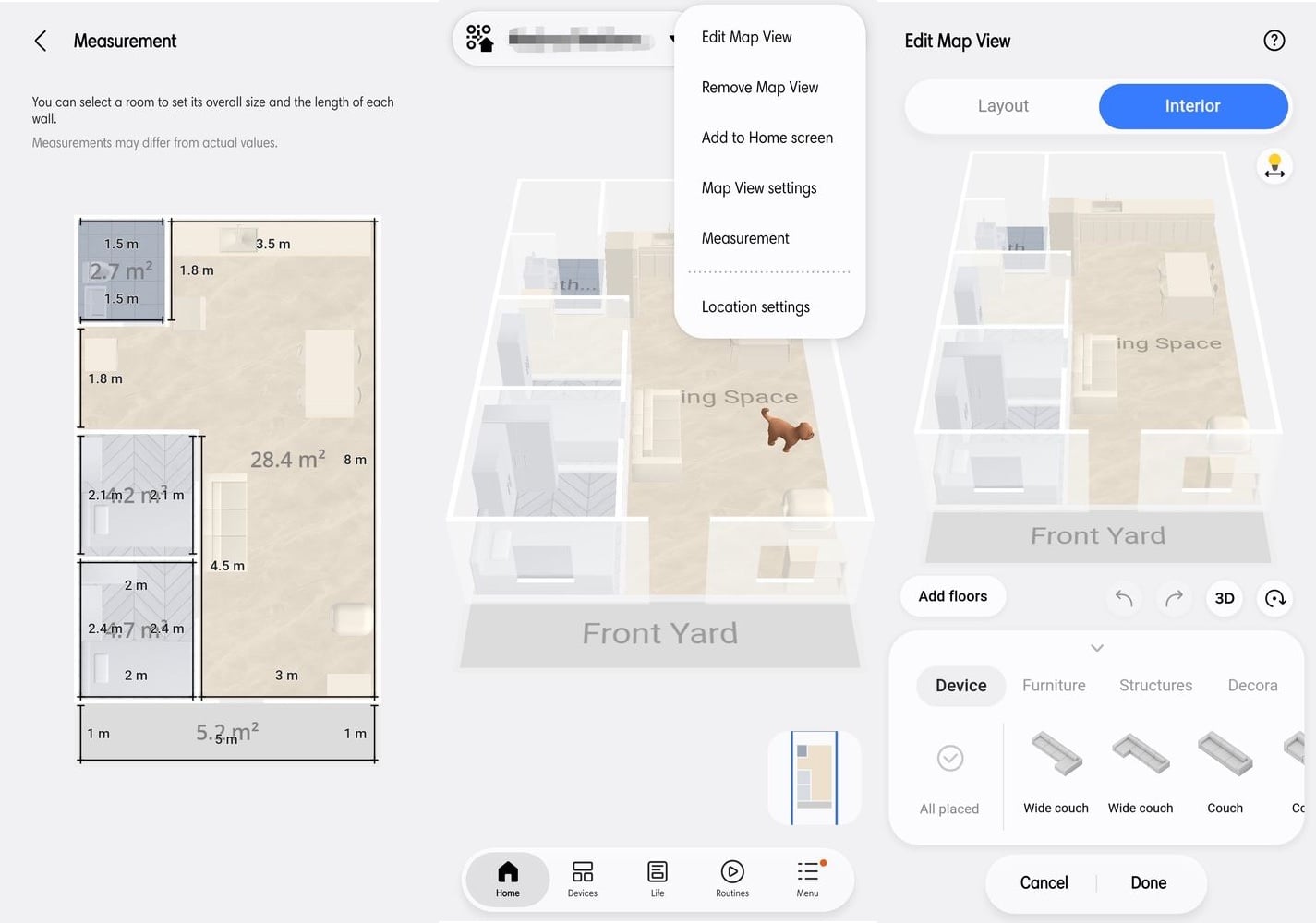 Samsung SmartThings UI Redesign Android One UI 9 September 2026 Home Layout Editing Exterior Interior
