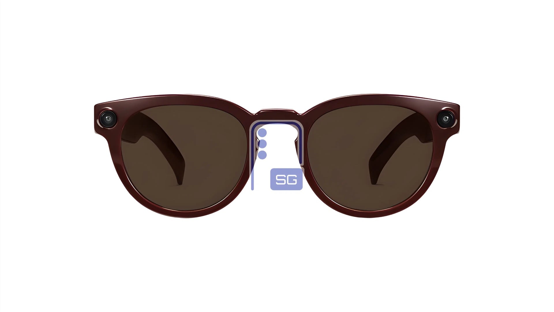 Samsung Warby Parker Intelligent Eyewear Alden Saddle Frame Sunglasses Brown Lenses