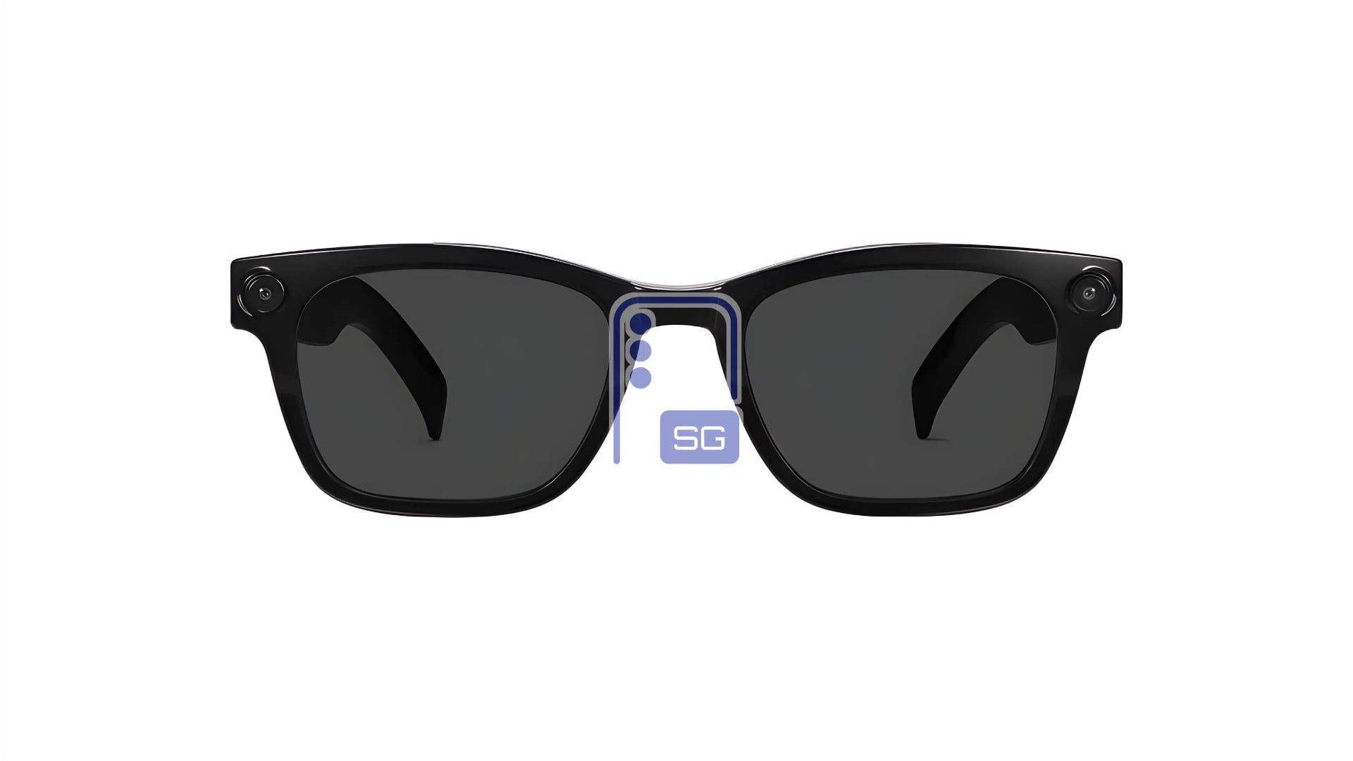 Samsung Warby Parker Intelligent Eyewear Reid Jet Black Frame Sunglasses Dark Grey Lenses