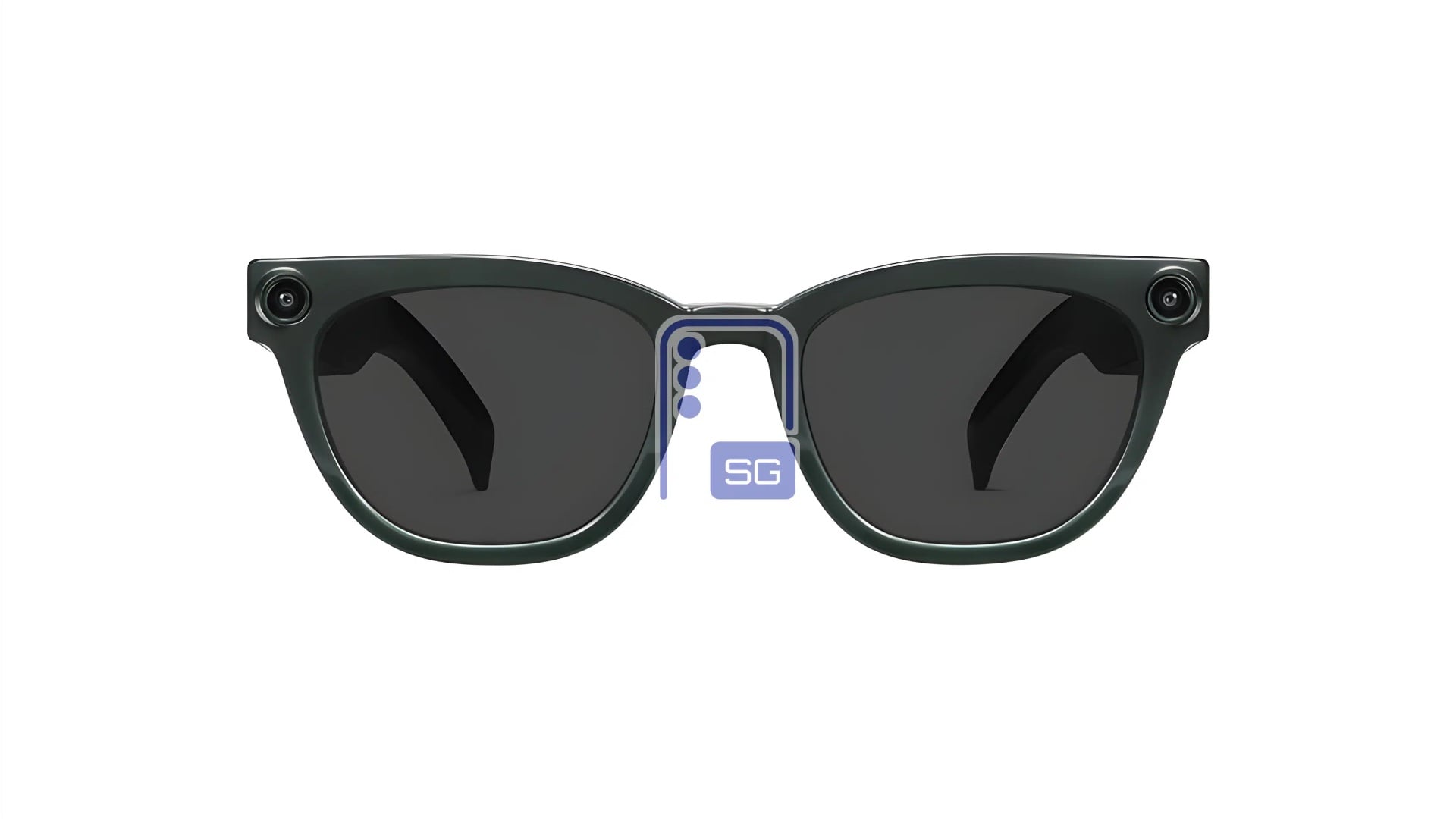 Samsung Warby Parker Intelligent Eyewear Wren Pine Frame Sunglasses Dark Grey Lenses
