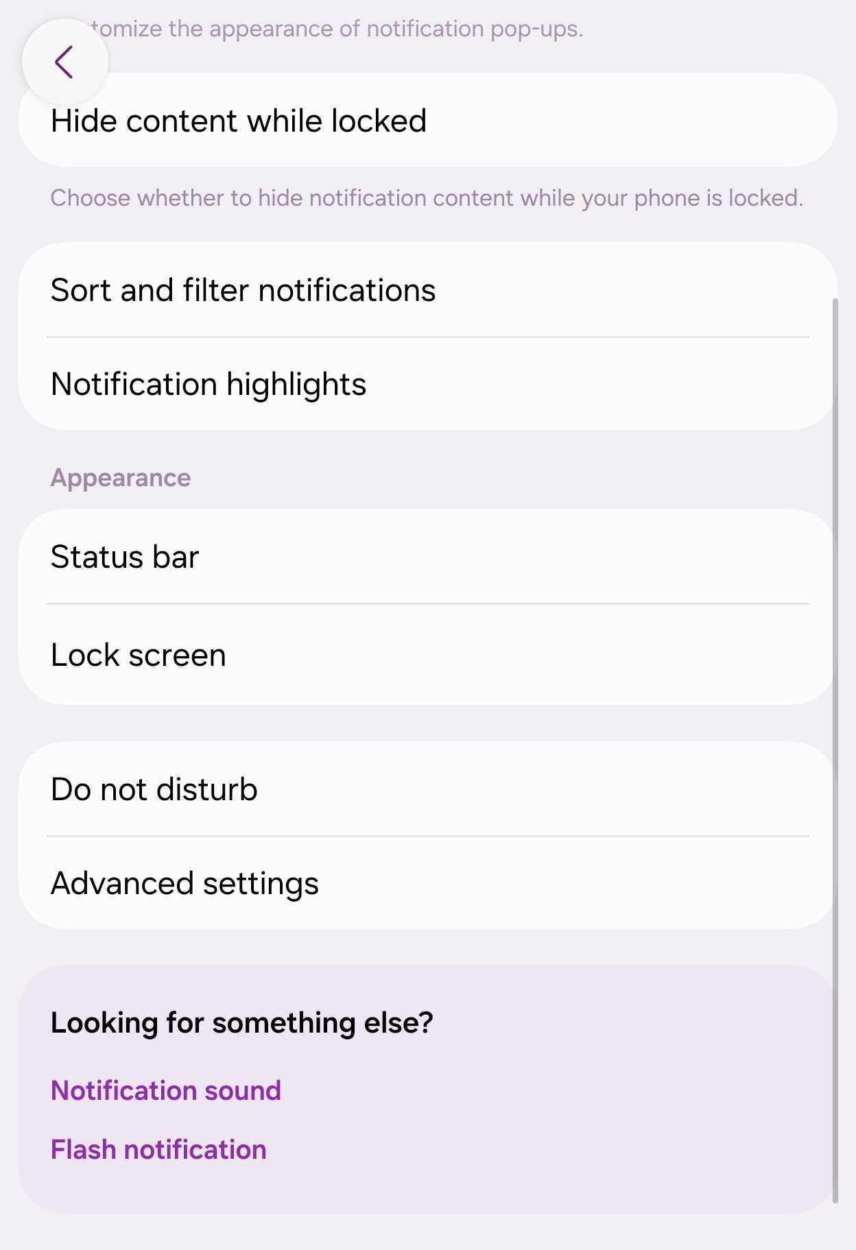 Notification categories
